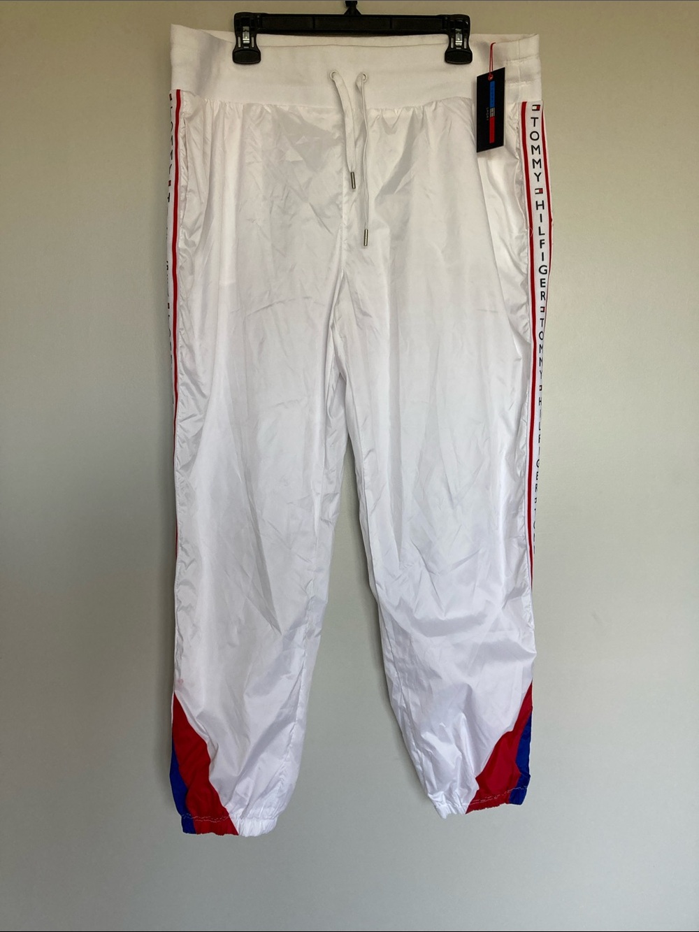 Tommy Hilfiger Sport Track Pants Joggers Women’s XXL Lined Lightweight White
